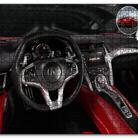 Cakapuzzle Kırmızı Acura Nsx Kokpit Mdf 1000 Parça Puzzle