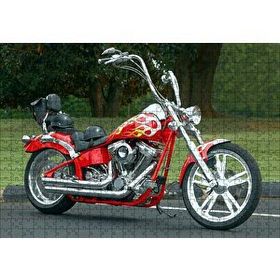 Cakapuzzle Kırmızı Alevli Chopper Motorsiklet Mdf 500 Parça Puzzle