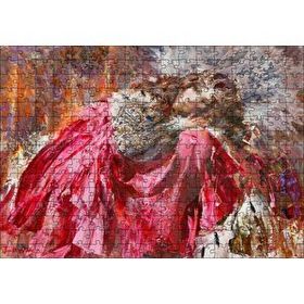 Cakapuzzle Kırmızı Beyaz Taşlı Elbiseli Kraliçe 120 Parça Ahşap Puzzle