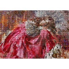 Cakapuzzle Kırmızı Beyaz Taşlı Elbiseli Kraliçe 120 Parça Ahşap Puzzle