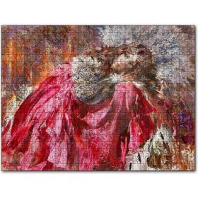 Cakapuzzle Kırmızı Beyaz Taşlı Elbiseli Kraliçe Mdf 500 Parça Puzzle