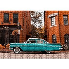 Cakapuzzle Kırmızı Binalar ve Yeşil Araba 1000 Parça Ahşap Puzzle