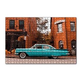 Cakapuzzle Kırmızı Binalar ve Yeşil Araba 120 Parça Ahşap Puzzle