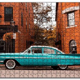 Cakapuzzle Kırmızı Binalar ve Yeşil Araba Mdf 120 Parça Puzzle