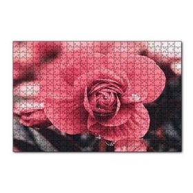 Cakapuzzle Kırmızı Çiçek ve Damlalar Yakın Plan 120 Parça Ahşap Puzzle