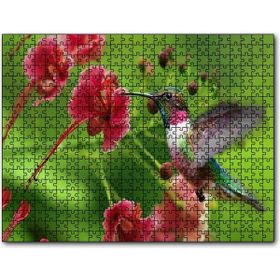 Cakapuzzle Kırmızı Çiçekler ve Sinekkuşu Mdf 120 Parça Puzzle