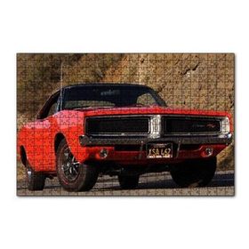 Cakapuzzle Kırmızı Dodge Charger RT Ön Görünüş 120 Parça Ahşap Puzzle