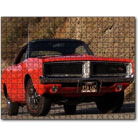 Cakapuzzle Kırmızı Dodge Charger Rt Ön Görünüş Mdf 1000 Parça Puzzle