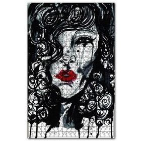Cakapuzzle Kırmızı Dudaklı Ağlayan Kadın 120 Parça Ahşap Puzzle