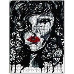 Cakapuzzle Kırmızı Dudaklı Ağlayan Kadın Ahşap 500 Parça Puzzle
