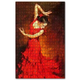 Cakapuzzle Kırmızı Elbiseli Flemenko Dansçısı Kadın Ahşap 1000 Parça Puzzle
