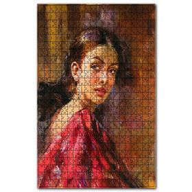 Cakapuzzle Kırmızı Elbiseli Halka Küpeli Çingene Kızı Ahşap 1000 Parça Puzzle