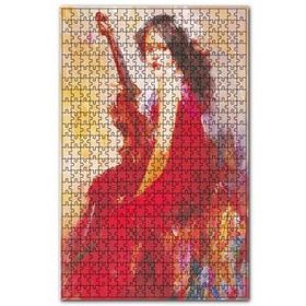 Cakapuzzle Kırmızı Elbiseli Kemancı Kız 120 Parça Ahşap Puzzle