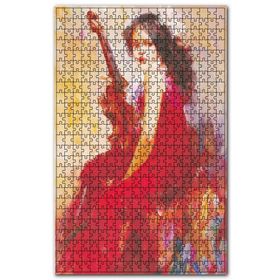Cakapuzzle Kırmızı Elbiseli Kemancı Kız Ahşap 1000 Parça Puzzle