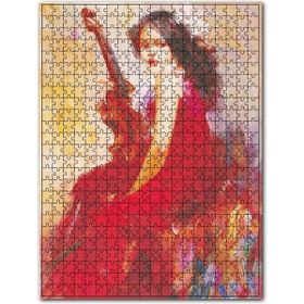 Cakapuzzle Kırmızı Elbiseli Kemancı Kız Ahşap 1000 Parça Puzzle