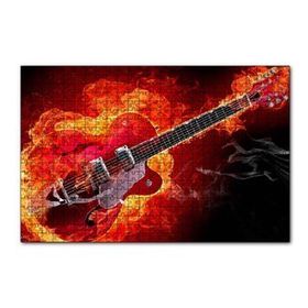 Cakapuzzle Kırmızı Elektrogitar Alevler İçinde 120 Parça Ahşap Puzzle