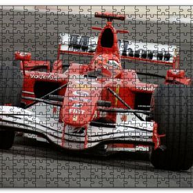 Cakapuzzle Kırmızı Ferrari F1 Formula Yarışı Mdf 1000 Parça Puzzle