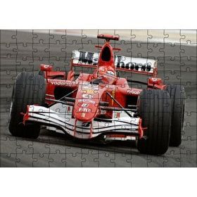 Cakapuzzle Kırmızı Ferrari F1 Formula Yarışı Mdf 120 Parça Puzzle