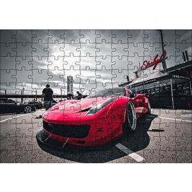 Cakapuzzle Kırmızı Ferrari Önden Görünüş Mdf 120 Parça Puzzle