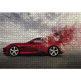 Cakapuzzle Kırmızı Ferrari Otomobil 120 Parça Ahşap Puzzle