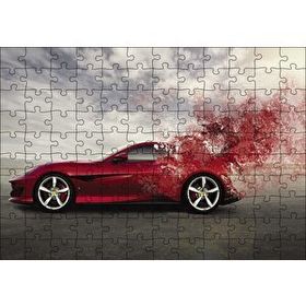 Cakapuzzle Kırmızı Ferrari Otomobil 120 Parça Ahşap Puzzle
