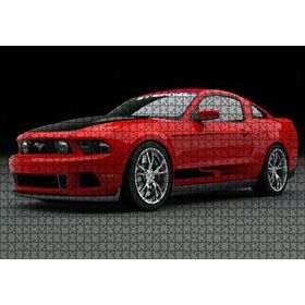 Cakapuzzle Kırmızı Ford Mustang 2010 120 Parça Ahşap Puzzle