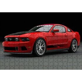 Cakapuzzle Kırmızı Ford Mustang 2010 120 Parça Ahşap Puzzle