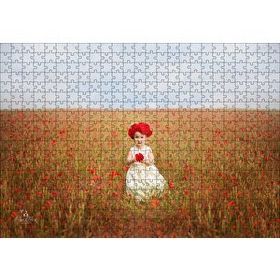 Cakapuzzle Kırmızı Gelincikler ve Küçük Kız 120 Parça Ahşap Puzzle