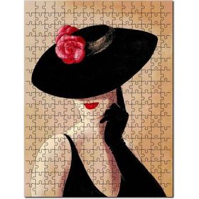 Cakapuzzle Kırmızı Gül Şekilli Şapkalı Kadın Görseli 120 Parça Puzzle