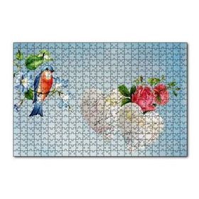 Cakapuzzle Kırmızı Güller Kuş ve Kalpli Mektuplar 120 Parça Ahşap Puzzle