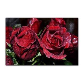 Cakapuzzle Kırmızı Güller ve Çiy Damlaları 120 Parça Ahşap Puzzle