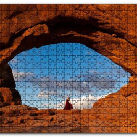 Cakapuzzle Kırmızı Kayalıklardaki Göz ve Kadın Mdf 1000 Parça Puzzle