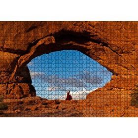 Cakapuzzle Kırmızı Kayalıklardaki Göz ve Kadın Mdf 1000 Parça Puzzle