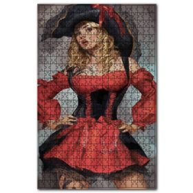 Cakapuzzle Kırmızı Kıyafetli Korsan Kız Ahşap 1000 Parça Puzzle