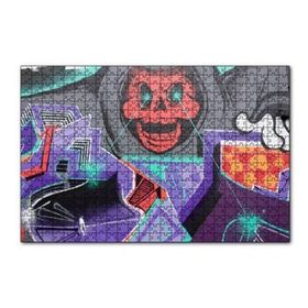 Cakapuzzle Kırmızı Kurukafa Graffiti Duvar Boyama 120 Parça Ahşap Puzzle