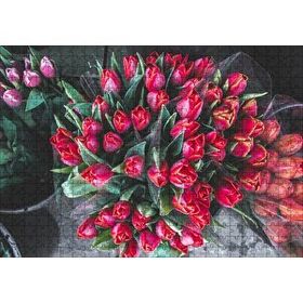 Cakapuzzle Kırmızı Lale Demeti 120 Parça Ahşap Puzzle