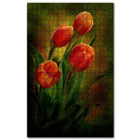 Cakapuzzle Kırmızı Laleler Loş Mod Ahşap 1000 Parça Puzzle