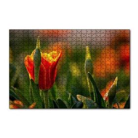Cakapuzzle Kırmızı Laleler ve Yeşil Yapraklar Güneş Işığı 120 Parça Puzzle