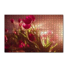 Cakapuzzle Kırmızı Laleler ve Yeşil Yapraklar Güneş Işığı 120 Parça Puzzle