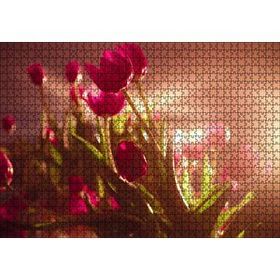 Cakapuzzle Kırmızı Laleler ve Yeşil Yapraklar Güneş Işığı 120 Parça Puzzle