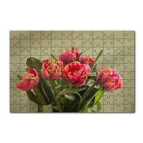 Cakapuzzle Kırmızı Laleler ve Yeşil Yaprakları 120 Parça Ahşap Puzzle