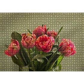 Cakapuzzle Kırmızı Laleler ve Yeşil Yaprakları 120 Parça Ahşap Puzzle