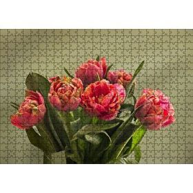 Cakapuzzle Kırmızı Laleler ve Yeşil Yaprakları 500 Parça Puzzle