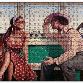 Cakapuzzle Kırmızı Puantiyeli Elbiseli Kız ve Aşığı Mdf 120 Parça Puzzle