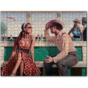 Cakapuzzle Kırmızı Puantiyeli Elbiseli Kız ve Aşığı Mdf 255 Parça Puzzle