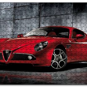 Cakapuzzle Kırmızı Renk Alfa Romeo 8c Competizione Araba Mdf 1000 Parça Puzzle