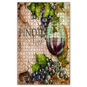 Cakapuzzle Kırmızı Şarap Kadehi Üzüm Ahşap 500 Parça Puzzle