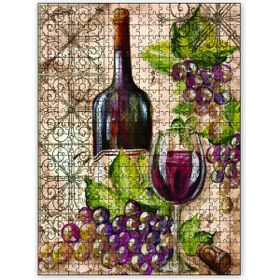 Cakapuzzle Kırmızı Şarap Üzüm Kadeh Görseli 1000 Parça Puzzle