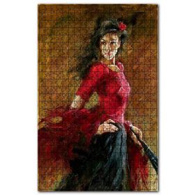 Cakapuzzle Kırmızı Siyah Elbiseli Çingene Kızı Ahşap 1000 Parça Puzzle