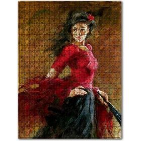 Cakapuzzle Kırmızı Siyah Elbiseli Çingene Kızı Ahşap 1000 Parça Puzzle